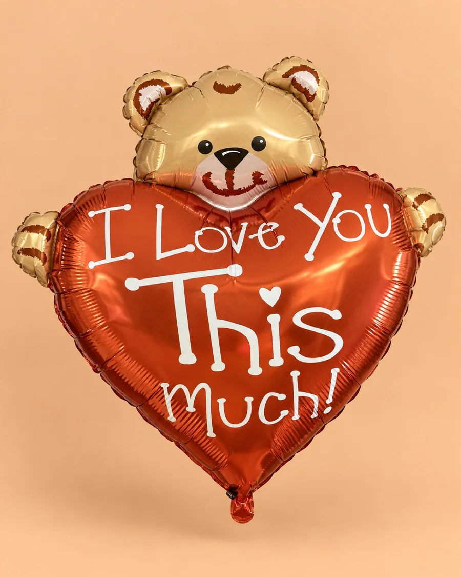 Воздушный шар «Медведь с сердцем — I Love You This Much!»